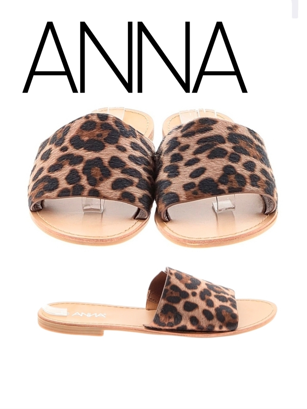 ANNA Leopard Print Slide Sandals - Women 9